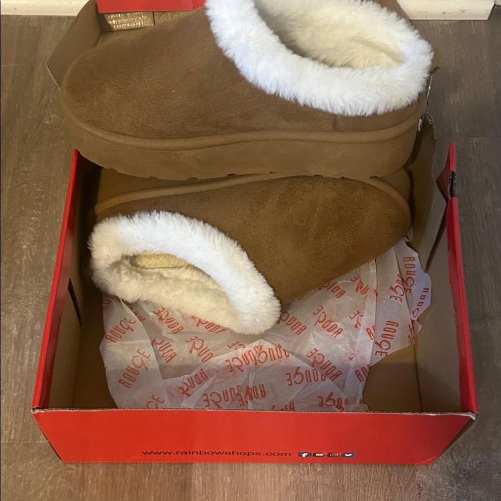 Cozy Brown Faux Fur Lined Slippers